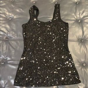 Front sequence ribbed tank top